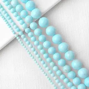 싼비즈 [5215-05]원석 라운드 하울라이트 천연착색 2/3/4/6/8mm ,반줄