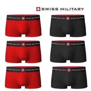 스위스밀리터리 남자팬티 드로즈6장세트/ 블랙 레드 조합