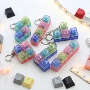 KC인증 LED 키보드클리커 키캡키링 블럭모형 5가지 디자인 랜덤발송