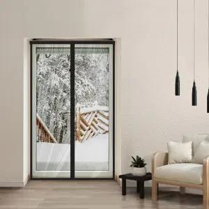 프리미엄 보온용 자석 방풍커튼 중 블랙