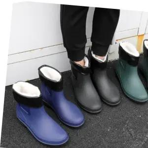 남성레인로퍼 남자 레인 부츠 털안감 털부츠 식당 겨울 낚시 패션