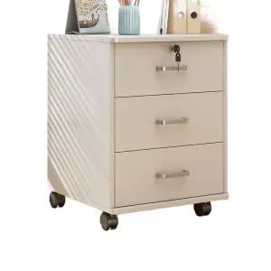 바퀴 달린 원목 개인 캐비닛 잠금 서랍장 이동식 틈새 수납 열쇠 사무실