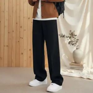 남성용 세미와이드 폴리슬랙스 부드러운 팬츠