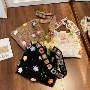 여자 꽃무늬 니트 가방 대학생 직장인 숄더 백 [ABL516]