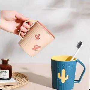 양치컵세트 춤추는 선인장 욕실 양치컵 거꾸로 칫솔꽂이 욕실컵