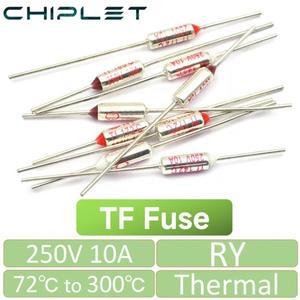 5Pcs 10A 250V TF 열 퓨즈 RY 65C 73C 75C 85C 100C 온도