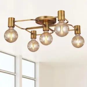 LED조명 르네 사각 5등 LED거실등 / 전구포함가