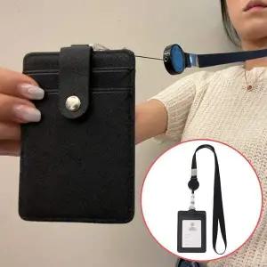 목걸이 ZF 블랙 사원증 카드지갑 케이스 릴홀더