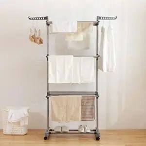 이동식 바퀴 빨래 대용량 대형 건조대 접이식