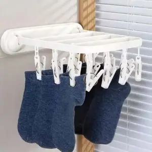 다기능 접이식 빨래집게 속옷 양말 무타공 17개집게