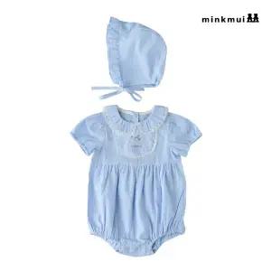 [롯데백화점]밍크뮤 BL 리본플라워자수SET바디슈트 3631360410 36313-604-10 출산백일돌선물