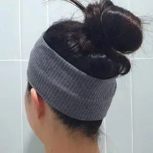 [콩심팥심]반다나 ZF 골지 무지 헤어밴드 그레이 남녀공용