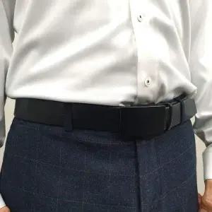 자동벨트 올블랙 ZF 가죽 버클