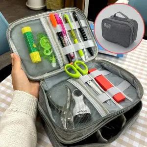 대용량 ZF 전자기기 그레이 파우치 2단