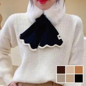 머메이드 스타일 따뜻한 털 크로스 퍼 머플러 WFG2Z32