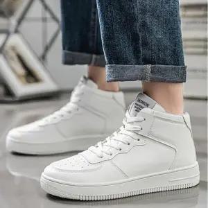 남자 사게절 캐주얼 하이탑 스니커즈 화이트 운동화 WFG2P6A