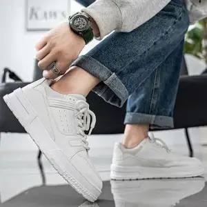 남자 사계절 데일리 스니커즈 끈운동화 화이트 단화 WFG2P68