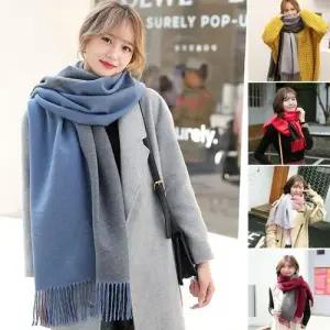 부드러운 캐시미어 양면 색상이 다른 숄 겸용 머플러 WFG2NG3