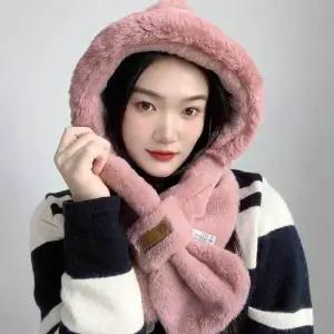 소프트퍼 머플러 후드 핑크 후드숄머플러 후드머플러 WFG29C1