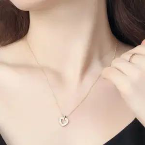 (비쥬홀릭) 실버925 골드도금 유니크 하트 목걸이 목걸이