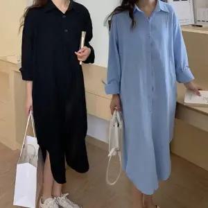 여성 롱 셔츠 봄 가을 여름 사이드 트임 롱 가디건 브이넥 꽈베기 루즈핏 가을원피스 롱 봄 여성 봄자켓