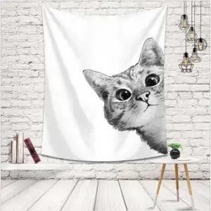 월 데코 빼꼼고양이 패브릭 가림막포스터 패브릭가림막