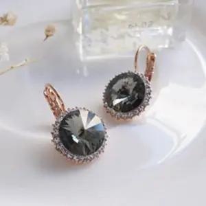 면접귀걸이 블랙다이아 오스트리아 크리스탈 원터치 귀걸이 E585