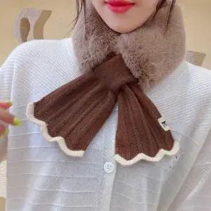 머메이드 퍼 머플러 여자 크로스 목도리 넥워머 투톤 WFG4GCU