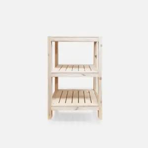 미니테이블 샤인빈 우드렉 3단선반40 DIY 원목 신발장