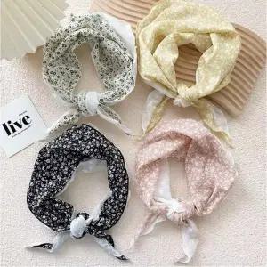 여자 센스있는 꽃무늬 봄 레이스 미니 스카프 봄스카프 꽃무늬스카프 레이스스카프 쁘띠스카프