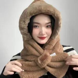 후드 브라운 머플러 소프트퍼 후드머플러 WFG54LH