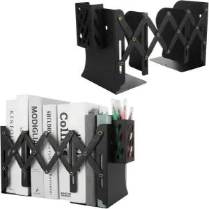 SHUESS 2 팩 조절 가능한 책 무거운 개의 칸막이 사무실 학교 서점 가정용 펜 홀더가 있는 책을 보관할 수