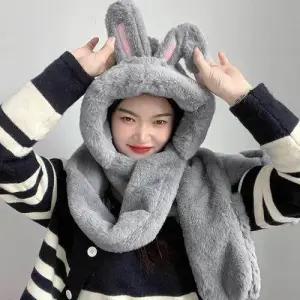 그레이 후드 머플러 일체형 후드숄머플러 후드머플러 WFG29BI