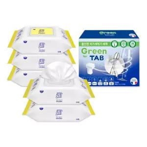 자우버 주방 다용도클리너 50매입 5개+그린탭 식기세척기 세제 30개입 1개