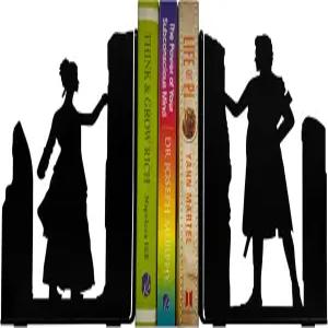 천상의 공예 장식 커플 북엔드 메탈 유니크 미끄럼 방지 - 가정/사무실 장식용 7인치 높이