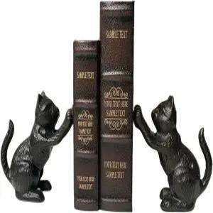 선반 장식용 LUKYTME 책 끝 무거운 책용 주철 헤비 듀티 북 가정/사무실 독특한 귀여운 고양이 앤티크