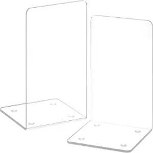 아크릴 북엔드 2개 선반용 VFINE 데스크톱 정리함용 선반 장식용 클리어 홈 오피스 학용품용 북 스토퍼 7 *