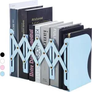 M G 조절 가능한 책장용 북엔드 무거운 책용 메탈 책상 잡지 파일 정리함 홀더 최대 20인치까지 연장 가정