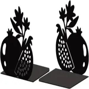 선반용 피코블루 메탈 북엔드 사무실 책상 선반 방 5.3 x4.3 x5.9 주철 심플 톨 1쌍(석류)