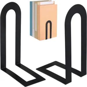Chunful 2Pcs 모던 메탈 책꽂이 장식용 작은 책꽂이용 정리 미니멀리스트 디자인 스토퍼로 홈 오피스용