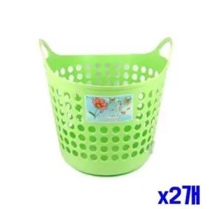 컬러 손잡이 다용도 바구니 대 x2개 세탁수거바구니