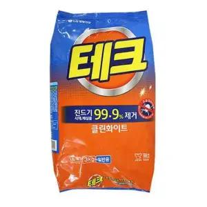 세탁 세제 테크 3kg 가루형 세탁기 빨래 의류 세제 의류세제 세탁기빨래
