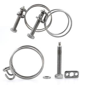 이중 와이어 목구멍 후프 304 스테인레스 스틸 파이프 호스 클램프 강력한 클립 조정 고정 Upvc 고무 환기