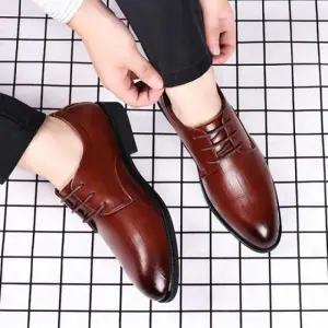 브라운 남성 구두 더비 신사화 사무용