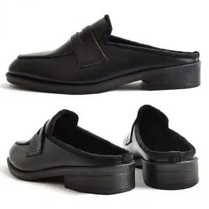 남성 방한 구두 뮬 겨울 블로퍼 신발