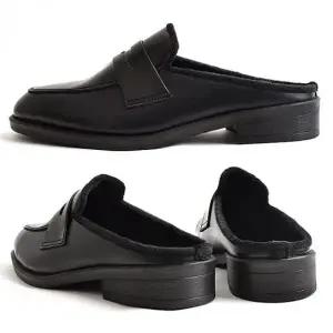 남성 방한 구두 뮬 겨울 블로퍼 신발