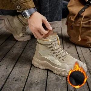 기모 워커 하이탑 남성 레이스업 신발