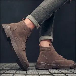 남성 스웨이드 워커 부츠 캐주얼 미들