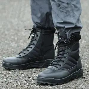남성 군부츠 부직포 전투화 전술 워커