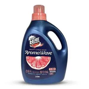 LION 때가 쏙 비트 아로마 웨이브 시트러스 일반 드럼 겸용 액체 세제 3L